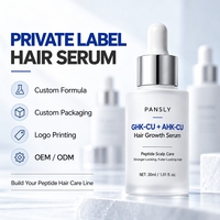 Serum Penumbuh Rambut GHK-CU AHK-CU Label Pribadi, Perawatan Kulit Kepala, Serum Peptida Tembaga untuk Kepadatan Rambut