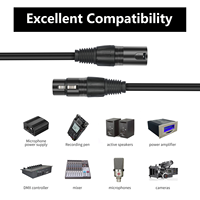 Câbles XLR 3,3 pieds, câble de microphone mâle vers femelle 3 broches, blindé et équilibré de qualité supérieure, cordon de raccordement XLR durable pour table de mixage et enceinte