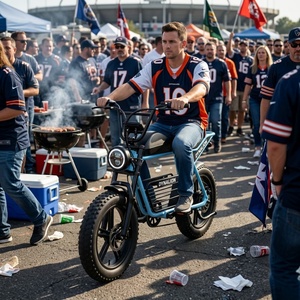 <span class=keywords><strong>Mini</strong></span> Bici Elettriche in Gomma con Faro a LED e Clacson, E-<span class=keywords><strong>bike</strong></span> per il Giorno della Partita e il Tailgating in Stadio - Product Image 5