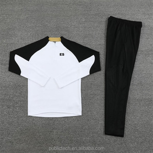 Bloc de couleur Logo personnalisé vêtements de sport Jogging survêtement unisexe blanc sport Football Football survêtement pour hommes été - Product Image 1