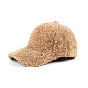 Logo personalizzato inverno Fuzzy cappellini da Baseball soffice orsacchiotto in pile Faux lana di agnello <span class=keywords><strong>cappello</strong></span> da Baseball per le donne degli uomini - Product Image 1