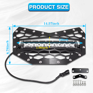Barra de Luces LED al por Mayor con Rejilla Frontal de Malla de Acero Negra para Polaris RZR <span class=keywords><strong>Can</strong></span>-<span class=keywords><strong>Am</strong></span> <span class=keywords><strong>Maverick</strong></span> <span class=keywords><strong>X3</strong></span> <span class=keywords><strong>2016</strong></span> 2017 2018 - Product Image 2