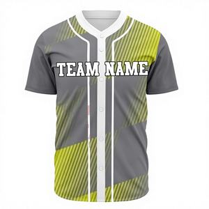 Maillot de baseball à manches courtes de haute qualité en sublimation - 100% polyester respirant, séchage rapide, taille plus, logo personnalisable, broderie - Product Image 1