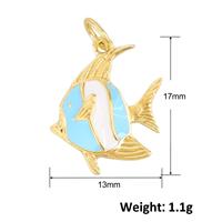 Pendentif unisexe Summer Love 2025 DIY, breloque en cuivre motif cœur et poisson tropical, accessoires de mode pour colliers et bracelets dorés, vente en gros