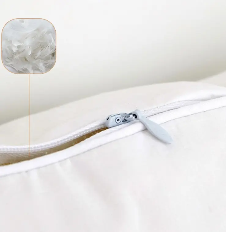 Cuscino in piuma d'anatra bianca bianca di lusso da 2-4CM per uso alberghiero 48x74CM di dimensioni Standard