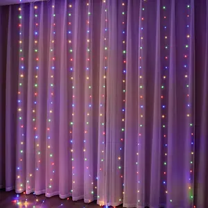 Newish-guirnaldas decorativas de colores, luces Led parpadeantes, cortina