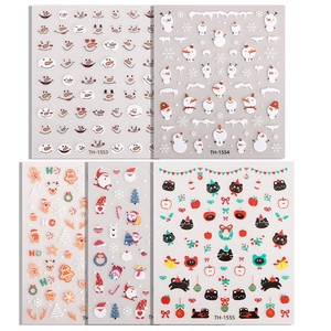 Autocollants pour ongles de Noël personnalisés en usine, accessoires de nail art DIY, motifs d'<span class=keywords><strong>arbre</strong></span>, de flocon de neige et d'étoile - Product Image 5