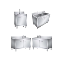 Cuvette commerciale adaptée aux besoins du client d'acier inoxydable banc libre de travail en bois de carburant électrique simple double cuvette hôtel Restaurant
