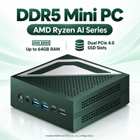 Mini PC AMD Ryzen AI 7 PRO 360 avec Radeon 880M DDR5, 32 Go + 2 To, mini ordinateur de jeu Wi-Fi 7 USB4 et double LAN 2,5 G - PC professionnel