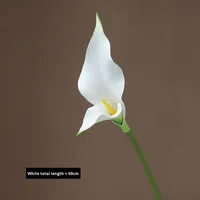 Bunga Calla Lily PU Simulasi Kelopak Ganda Gaya Korea Berkualitas Tinggi, Bahan Lembut Menyerupai Asli, Alocasia Buatan untuk Fotografi dan Dekorasi Rumah