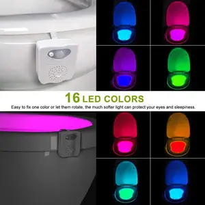 새로운 변기 LED 램프 16 색 UV 모션 센서 소형 LED 변기 야간 조명