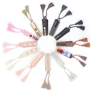 Bracelets d'amitié personnalisés 2023, tissés à la main, avec nom brodé, en tissu tricoté - Product Image 4