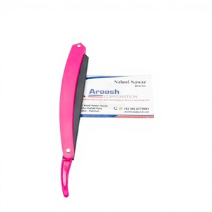 Wholesale Black Pink Professional Barber <b>Straight</b> <b>Razor</b> with Custom Logo Sustainable Stainless Steel Plastic Handle for Face Use - Product Image 3