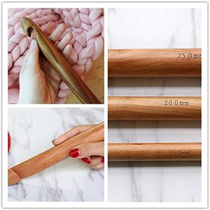 Ganchillo grande de bambú <span class=keywords><strong>gigante</strong></span> grueso, 15mm, 20mm, 25mm, gancho trenzado de hilo, <span class=keywords><strong>aguja</strong></span> de bambú bordada - Product Image 4