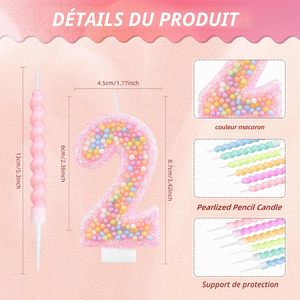 Birthday Digital Candles 0-9 Macaron Color Cartoon Color Children's Party Cake Dessert Decorated Candles - Product Image 3