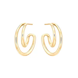 new arrival 14kt gold jewelry geometric earings huggies hoop style