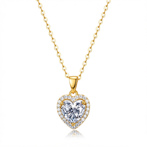 Fine Jewelry 14k gold filled valentines day gift Heart Cut VVS GRA moissanite pendant necklaces best gift for <b>girlfriend</b> - Product Image 1