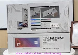 Trofeo Vision AIO Cooler 360CM สีขาว12cm CPU พัดลมระบายความร้อนหม้อน้ำแบริ่งของเหลวทองแดงอลูมิเนียม69CFM 2150RPM 25dBA coolin - Product Image 3