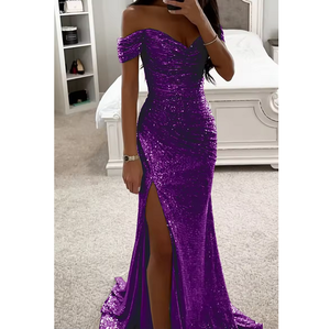 Luxury Embroidered Crocheted <b>Sequined</b> Solid Polyester/Cotton Beach Ball Gown V-neck Sleeveless Built-in <b>Bra</b> Natural Waist Quick - Product Image 6