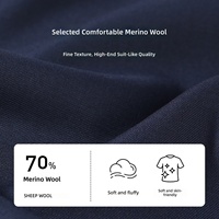 Celana Panjang Kasual Pria Tekstur Berkualitas Tinggi Dapat Dicuci Mesin 70% Wol Celana Kerja Profesional Formal
