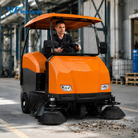 Balayeuse industrielle robuste à conducteur embarqué 18000m²/h, machine de balayage électrique pour l'entretien des routes, des usines, des entrepôts et des rues