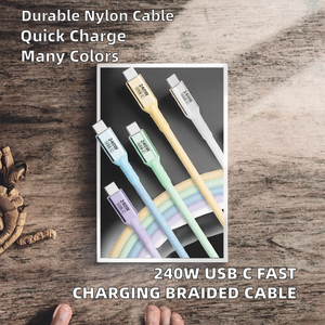 Câble en nylon tressé de charge rapide USB-C vers Type-C 240W 6,6 pieds PD 3.1 compatible E-Marker <span class=keywords><strong>iPhone</strong></span>// iPad Scanner Voiture - Product Image 2