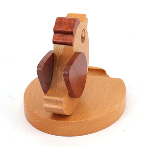 Support de téléphone en bois en forme d'abeille, artisanat vietnamien en hêtre, personnalisable avec logo, décoration d'intérieur - Product Image 4