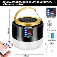 Портативный солнечный кемпинговый фонарь с пультом ДУ, функцией Power Bank, USB-зарядкой, аварийный светильник для палатки, для активного отдыха и рыбалки