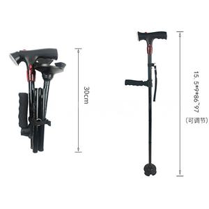 Canne pliable en alliage d'aluminium avec lumière LED et alarme d'urgence, hauteur réglable, <span class=keywords><strong>aide</strong></span> à <span class=keywords><strong>la</strong></span> marche, à <span class=keywords><strong>la</strong></span> position debout et à <span class=keywords><strong>la</strong></span> position assise - Product Image 3