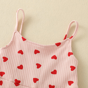 Ropa de Verano para Niños, Mono con Estampado Floral de Corazones para Bebés Niñas - Product Image 3