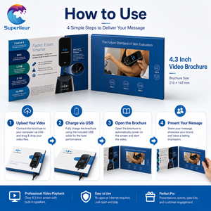 Superlieur A5 Écran LCD numérique HD 4,3 pouces pour brochure vidéo, cartes de vœux, cartes de visite, invitations de mariage, vidéo vierge - Product Image 3