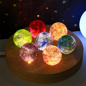 Lampe de table LED en cristal actionnée par USB 3D lune LED Globe coloré veilleuse enfants cadeau de Noël pour les vacances de Noël - Product Image 3