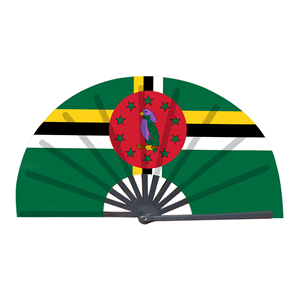 Abanicos Plegables de Bambú con la Bandera de Dominica al por Mayor, Abanico de Mano para Carnaval, Boda, Festival, Fiesta, Agencia de Viajes - Product Image 1