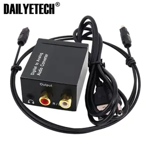 Kỹ thuật số để Analog chuyển đổi âm thanh sợi quang tín hiệu đồng trục để Analog DAC SPDIF Stereo 3.5mm Jack RCA khuếch đại Bộ giải mã