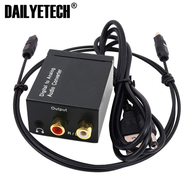 Digital to Analog Audio Converter Optical Fiber Coaxial Signal to Analog DAC Spdif Stereo 3.5MM Jack RCA Amplifier Decoder