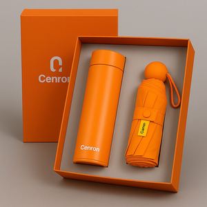 Kit cadeau exécutif : Bouteille d'eau isotherme et parapluie automatique fabriqués en Chine - Product Image 1