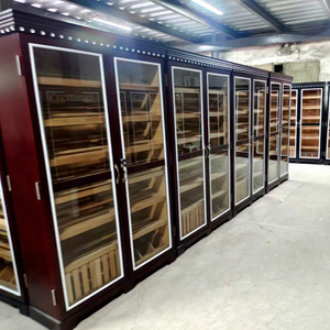 Spanische Zedernholz-Regale Zigarren-Vitrine mit Befeuchter <span class=keywords><strong>LED</strong></span>-Beleuchtung Doppelflügeltüren Begehbares Design - Product Image 3