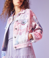 Vente en gros Mode personnalisée Dégradé Veste à paillettes pour filles Tie Dye Denim Veste pour 2 à 14 ans