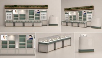 Meuble de présentation pour opticien, vitrine haut de gamme pour lunettes de soleil avec éclairage LED