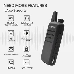2 radios bidireccionales Baofeng VT-C2 Mini Walkie Talkie de 2W/0.5W, 16 <span class=keywords><strong>canales</strong></span> <span class=keywords><strong>PMR</strong></span> FRS sin licencia, UHF con VOX y carga Tipo-C - Product Image 3