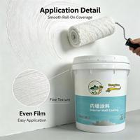 Peinture murale intérieure acrylique à logo couleur personnalisée, émulsion aqueuse, revêtement écologique mat pour application liquide 20L