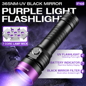 Mini Linterna UV de Aleación de Aluminio de 365nm, Luz Negra <span class=keywords><strong>Ultravioleta</strong></span> Pura Z16, LED de Alta Potencia de Grado Profesional, USB - Product Image 6