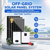 Système solaire résidentiel 3000W hors réseau avec kit onduleur solaire et stockage de batterie au lithium pour l'indépendance énergétique de la maison