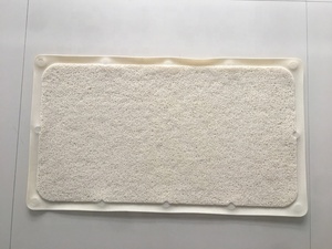 Solid Pattern Non-Slip PVC Loofah Bath Mat with 4 <strong>Suction</strong> Cups Household Item for <strong>Bathroom</strong> <strong>Accessory</strong> - Product Image 3