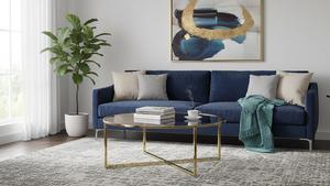 Mesa de centro moderna minimalista con tapa de vidrio templado para sala de estar, apartamento, oficina y interior de hotel. - Product Image 2