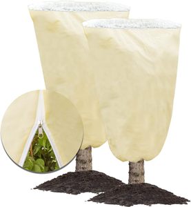 ที่คลุมป้องกันการแช่แข็งป้องกันพืชสีเหลืองพร้อมเชือกรูดและซิปสำหรับฤดูหนาวกลางแจ้ง - Product Image 1