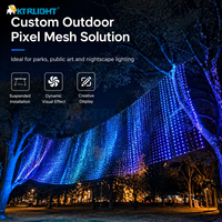 Écran LED flexible en maille P50 pour projets extérieurs en Lettonie, étanche IP68, transparent, pour façade de bâtiment, affichage en grille de pixels