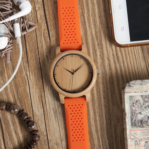 بوبو الطيور بالجملة ترف سيليكون الرجال ساعات خشبية - Product Image 4