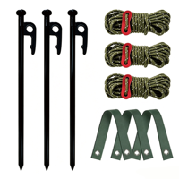 Piquets de sol en acier robuste de 30 cm pour camping en extérieur, piquets de terre en métal noir pour tente, bâche, auvent, incassables et inflexibles