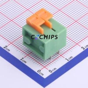 XY122R-5.08-2P Spring Terminal Block Through hole Component (THT),P=5.08mm Connector 1x2P 5.08mm Green 2P - Product Image 1